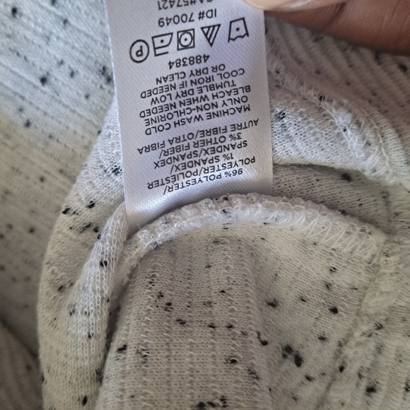 Loft Ivory & Black Overlap L/S Jacket w/ Zip -Sz M - Picture 7 of 7